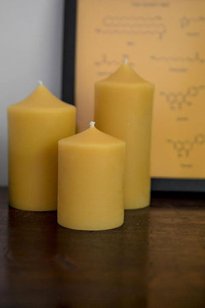 Pillar Beeswax Candles - BeeKind Honey Bees Inc.