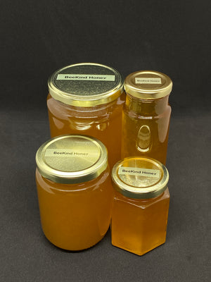 Raw extracted honey in jars ready for sale in Revelstoke BC Canada
