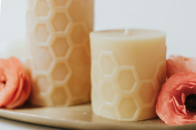 pure handcrafted beeswax hexagon pillar candle