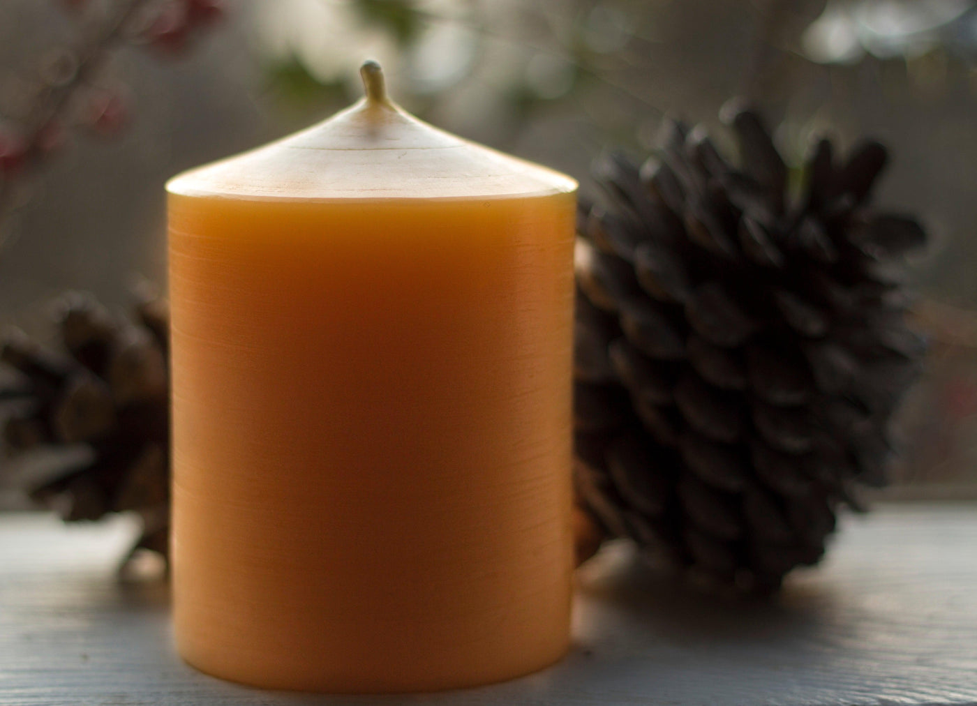 Beeswax Candle ~ Three Inch Wide Pillar - BeeKind Honey Bees Inc.
