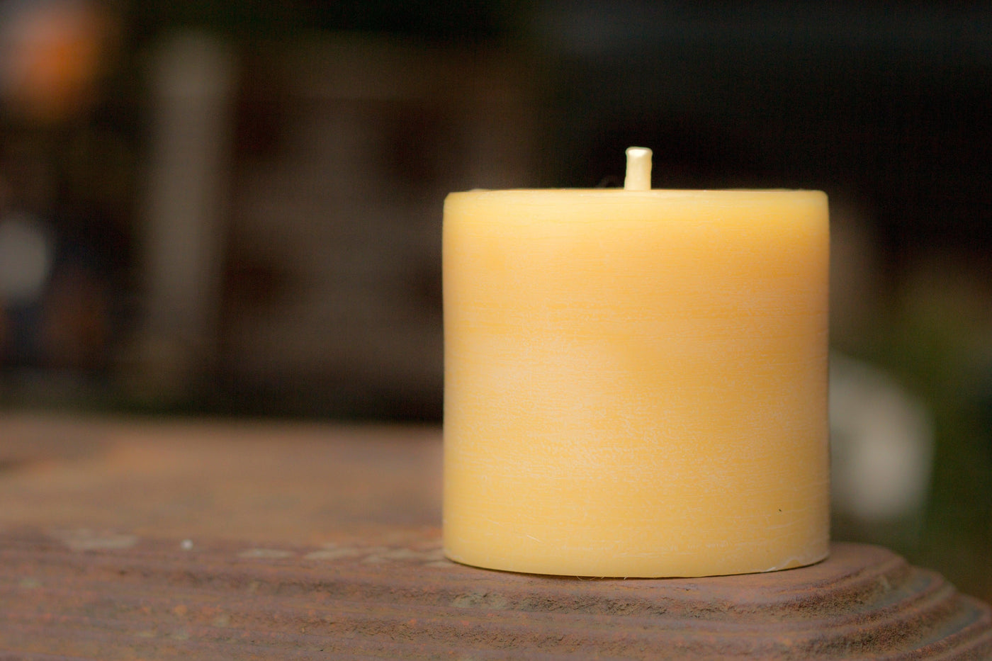 Beeswax Candle ~ Three by Three Inch Pillar - BeeKind Honey Bees Inc.